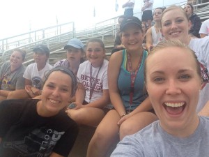 Most of our Women's tennis team enjoying a soccer game!